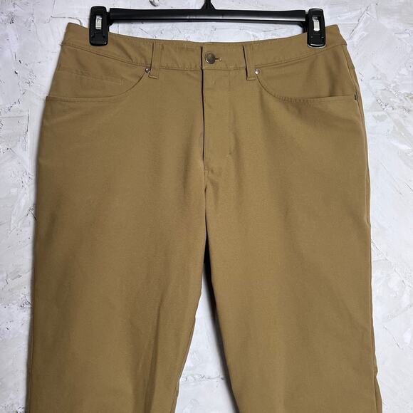 Lululemon ABC Pant Classic Warpstreme MENS 32 x 31 Artifact Brown Chino - Picture 6 of 13